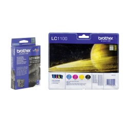 Big Pack of 2 black + 3 colour cartridges Brother LC1100