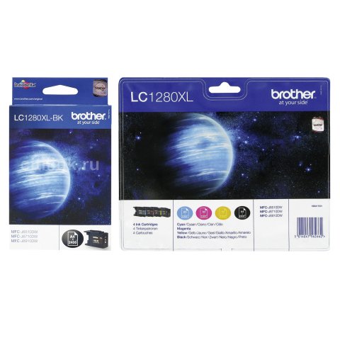 Brother LC1280XL Pack 5 cartuchos originales (2 negro + 3 colores)