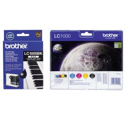 Big pack Brother LC-1000 1 Tintenpatrone schwarz + 1 Multipack schwarz + Farben
