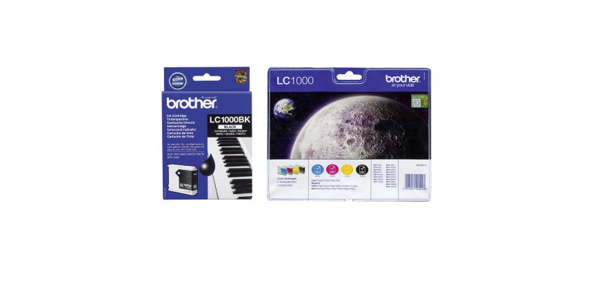 Big pack of 5 cartridges Brother LC-1000 1 black cartridge + 1 multipack black + color