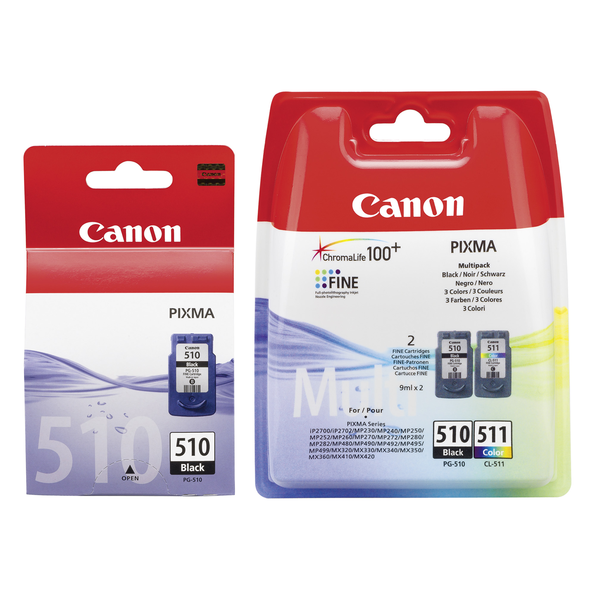 2x Cartouches d'encre pour Imprimante Canon Pixma MP270 - Noir+Tri-Colour