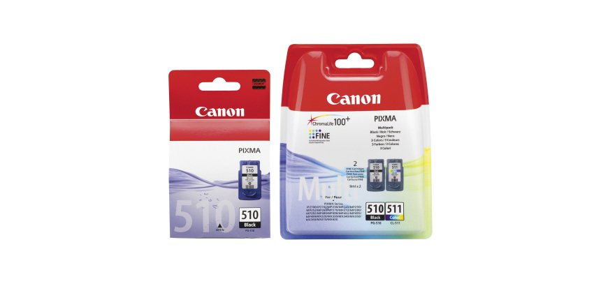 Canon big pack PG510 + CL511: 1 cartouche noire + 1 multipack noir / couleur pour imprimante jet d'encre