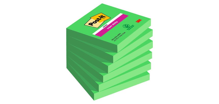 Notes repositionnables couleurs Super Sticky Post-it 76 x 76 mm - bloc de 90 feuilles