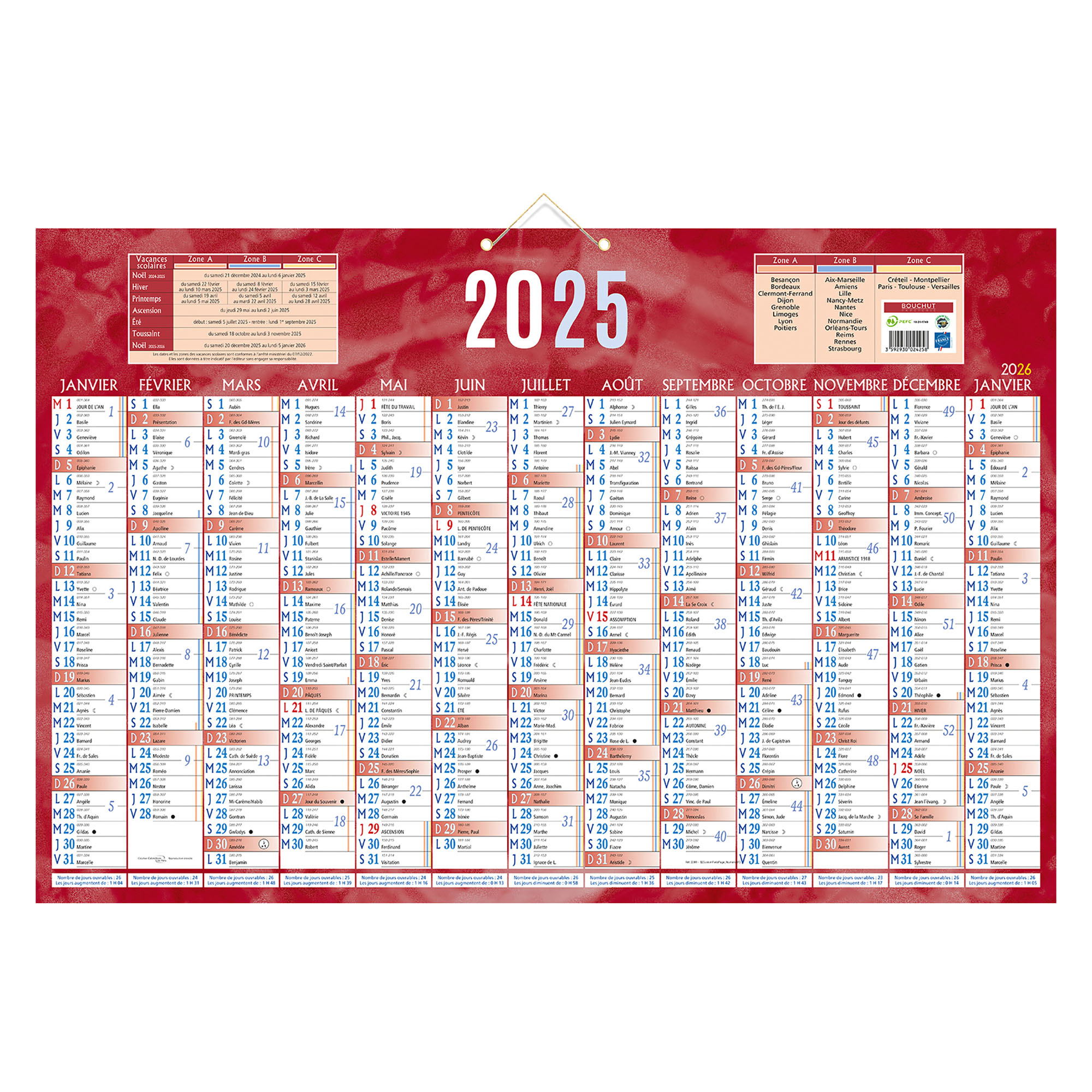Calendrier de Bureau 2024 : modèles personnalisables uniques (satisfait ou  réimprimé)