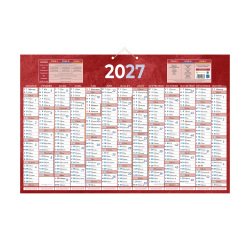 Calendrier annuel mural année 2027 - 13 mois recto / blanc verso - 43 x 65 cm