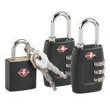 Pack 2 TSA combination padlocks + 1 TSA padlock with 2 keys free