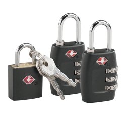 Pack de 2 candados de combinación TSA + 1 candado con llave TSA de regalo Savebag
