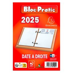 Bloc éphéméride date à droite 2025