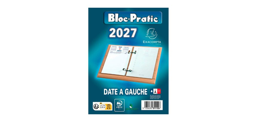 Bloc éphéméride date à gauche 2026