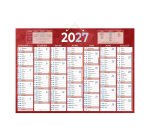 Calendrier semestriel mural 2027 - 38,5 x 54 cm - 7 mois