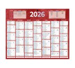Calendrier semestriel mural année 2026 - 21 x 26,5 cm - 7 mois