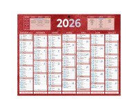 Calendrier semestriel mural année 2026 - 21 x 26,5 cm