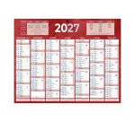Calendrier semestriel mural année 2027 - 21 x 26,5 cm - 7 mois