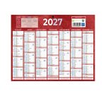 Calendrier semestriel mural année 2027 - 21 x 26,5 cm - 7 mois
