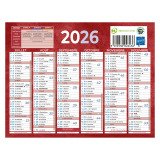 Calendrier semestriel mural année 2026 - 13,5 x 17,5 cm