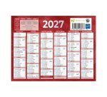 Calendrier semestriel mural année 2027 - 13,5 x 17,5 cm