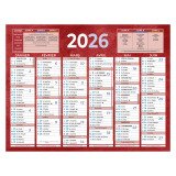 Calendrier semestriel mural année 2026 - 13,5 x 17,5 cm
