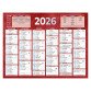 Calendrier semestriel mural année 2026 - 13,5 x 17,5 cm