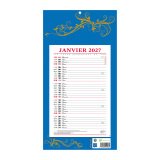 Bloc mensuel à feuillets Millésimé 2027 - bleu - L 19 x H 36 cm