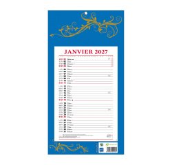 Bloc mensuel à feuillets Millésimé 2027 - 19 x 36 cm