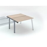 Pôle de 2 bureaux droits chêne clair L 120 x P 60 cm, piétement métal - Arch - Elément suivant