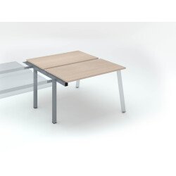 Pôle de 2 bureaux droits chêne clair L 120 x P 60 cm, piétement métal - Arch - Elément suivant