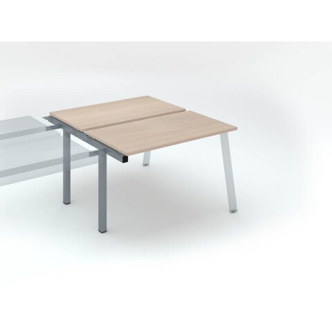 Conjunto de 2 mesas Ecla roble claro An 120 x Fon 60 cm patas metal aluminio- elemento siguiente