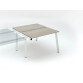 Pôle de 2 bureaux droits chêne gris L 120 x P 60 cm, piétement métal - Arch - Elément suivant