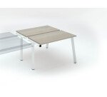 Pôle de 2 bureaux droits chêne gris L 120 x P 126 cm, piétement métal - Arch - Elément suivant