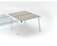 Pôle de 2 bureaux droits chêne gris L 120 x P 60 cm, piétement métal - Arch - Elément suivant