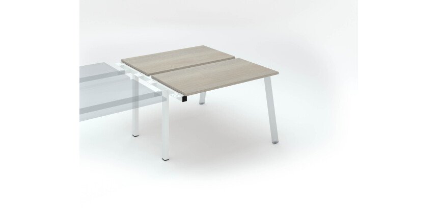 Pôle de 2 bureaux droits chêne gris L 120 x P 126 cm, piétement métal - Arch - Elément suivant