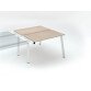 Pôle de 2 bureaux droits chêne clair L 120 x P 60 cm, piétement métal - Arch - Elément suivant
