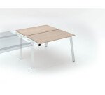 Pôle de 2 bureaux droits chêne clair L 120 x P 126 cm, piétement métal - Arch - Elément suivant