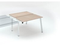 Pôle de 2 bureaux droits chêne clair L 120 x P 60 cm, piétement métal - Arch - Elément suivant