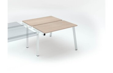 Island of 2 desks Ecla light oak W 120 x D 60 cm undercarriage in metal - extension 