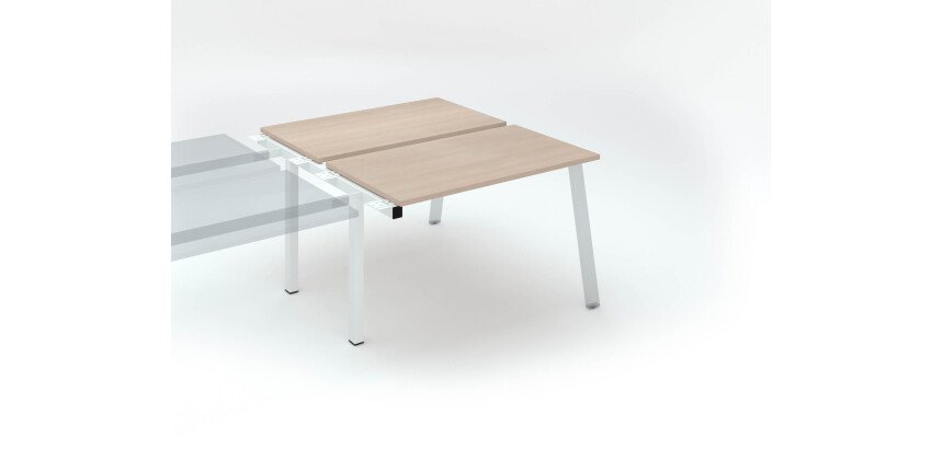 Pôle de 2 bureaux droits chêne clair L 120 x P 126 cm, piétement métal - Arch - Elément suivant
