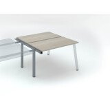 Pôle de 2 bureaux droits chêne gris L 120 x P 60 cm, piétement métal - Arch - Elément suivant