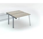 Bench 2 scrivanie rovere grigio 60x120cm postazione aggiuntiva gambe alluminio