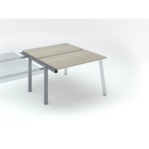 Conjunto de 2 mesas Ecla roble claro An 120 x Fon 60 cm patas metal aluminio- elemento siguiente