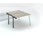 Insel von 2 Arbeitstischen Ecla graue Eiche B 120 x T 60 cm Gestell in Metall - Anbauelement 