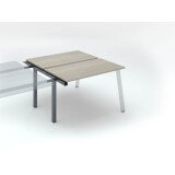 Pôle de 2 bureaux droits chêne gris L 120 x P 60 cm, piétement métal - Arch - Elément suivant