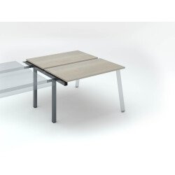 Pôle de 2 bureaux droits chêne gris L 120 x P 60 cm, piétement métal - Arch - Elément suivant