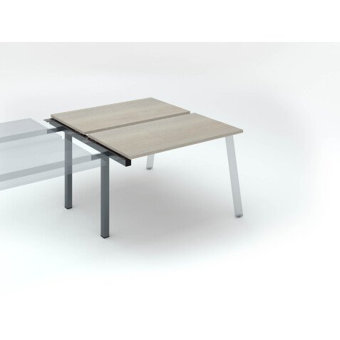 Pôle de 2 bureaux droits chêne gris L 120 x P 60 cm, piétement métal - Arch - Elément suivant