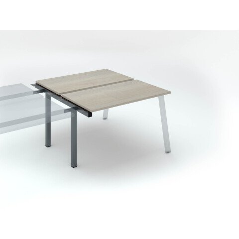 Conjunto de 2 mesas Ecla roble claro An 120 x Fon 60 cm patas metal antracitas - elemento siguiente