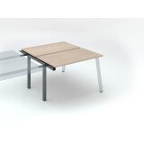 Pôle de 2 bureaux droits chêne clair L 120 x P 60 cm, piétement métal - Arch - Elément suivant