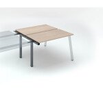 Insel von 2 Arbeitstischen Ecla helle Eiche B 120 x T 60 cm Gestell in Metall - Anbauelement 