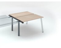 Island of 2 desks Ecla light oak W 120 x D 60 cm undercarriage in metal anthracite - extension 