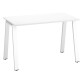 Bureau droit individuel blanc 120 x 60 cm, piétement métal - Arch