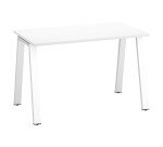 Bureau droit individuel blanc 120 x 60 cm, piétement métal - Arch
