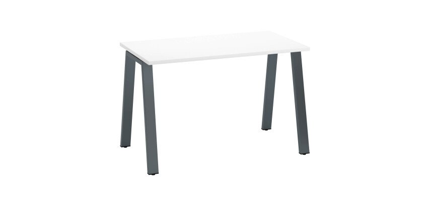Bureau droit individuel blanc 120 x 60 cm, piétement métal - Arch